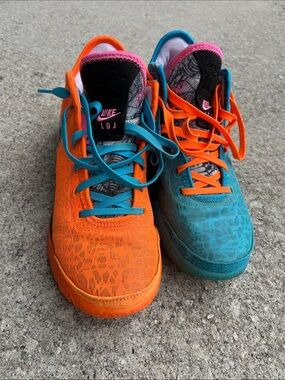 Nike Kids Colorblock Sneakers in Orange, Teal & Pink